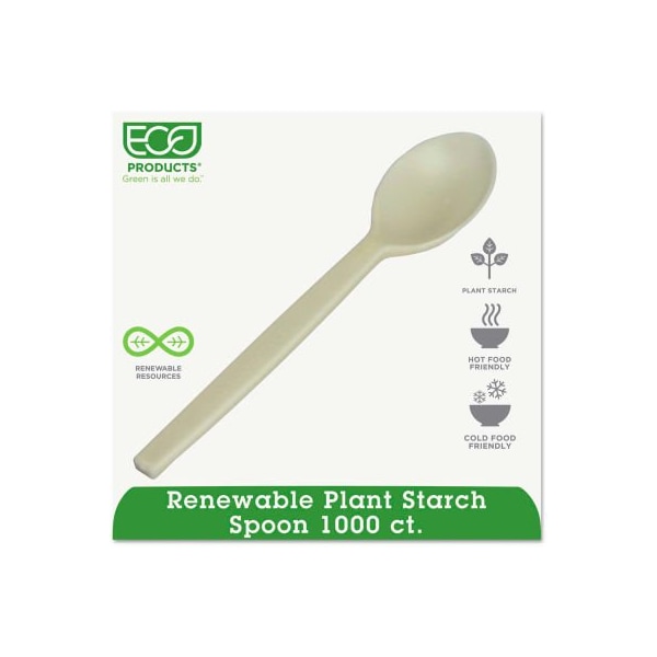 Eco-Products Eco-Products HY-S003, Teaspoon, Plantstarch (PSM), Cream, 1000/Carton HY-S003 - main